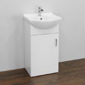 New (U55) Vista 450mm Cabinet White Gloss. RRP £327.99. The Vista 450mm Cabinet Is A Great Buy...