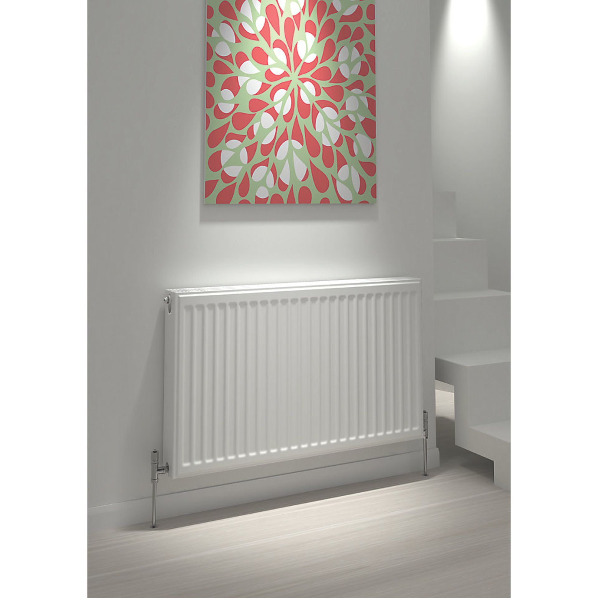 New (C65) Premium Type 11 Single-Panel Single Convector Radiator. 600 x 600mm. White. 1941 BTU....