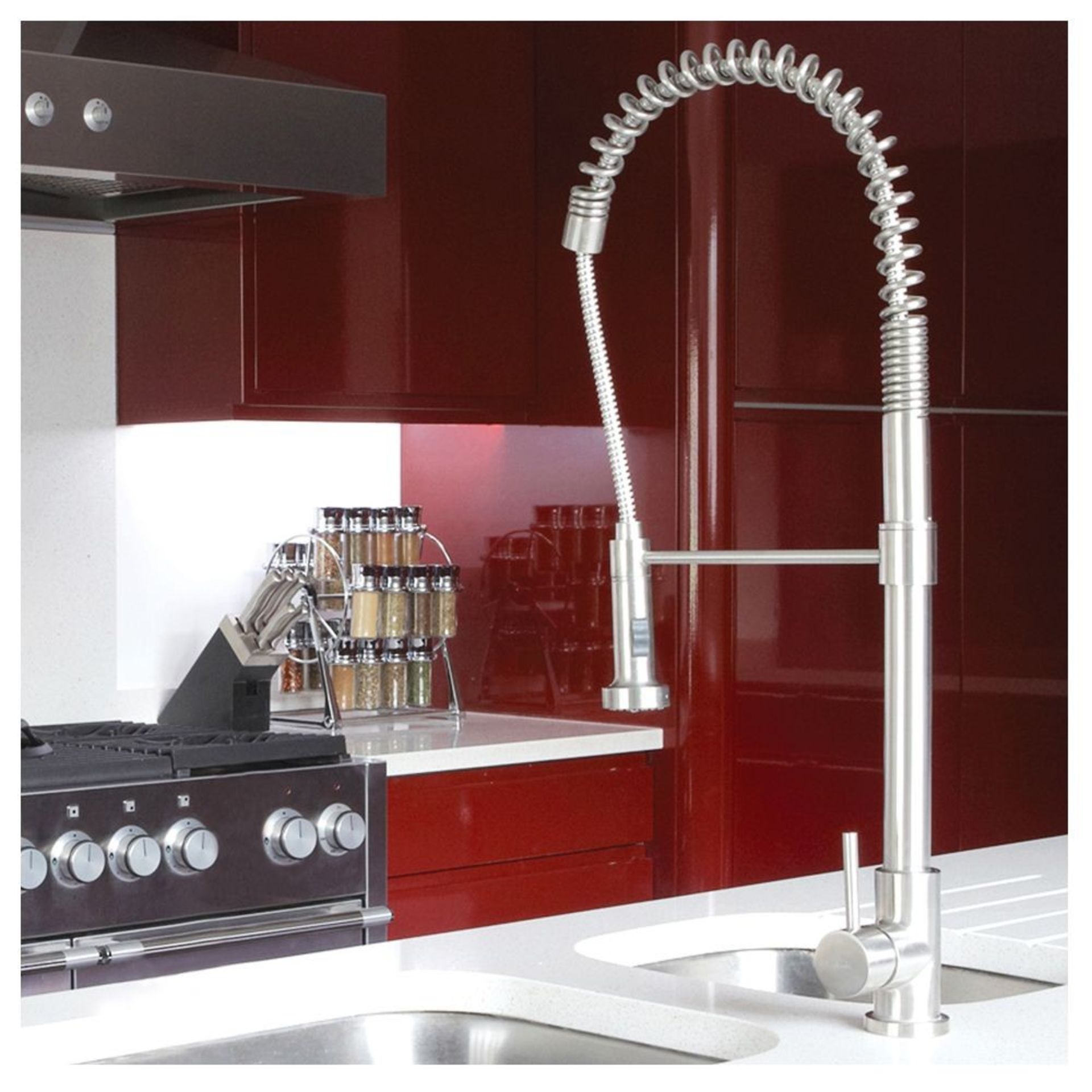 New (U26) Abode Stalto Professional Kitchen Tap In Stainless Steel. RRP £569.00. Creating A Be...