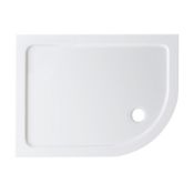 New (U46) 1200x900mm Offset Quadrant Ultra Slim Stone Shower Tray - Right. RRP £234.99. Low P...