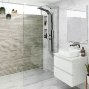 New (U94) 800mm - 8mm - Premium Easy clean Wet room Panel. RRP £299.99. 8mm Easy clean Glass - O...