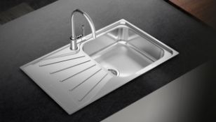 New (T75) Inset Reversible Sink With Matt Finish In 45 cm. Star Bright Series Stainless Steel ...