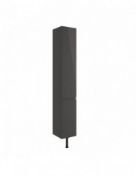 New (U58) Valesso 300mm 2 Door Tall Unit - LH - Onyx Grey. RRP £431.00. Perfect For Storage. ...