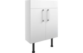 New (U56) Alba 600 mm Slim Basin Unit - White Gloss. RRP £285.99. Durable 18 mm Cabinet, Sides...