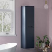 New (C22) Lambra 350mm 2 Door Wall Hung Tall Unit - Matt Indigo. RRP £324.99.Lambra Modular B...