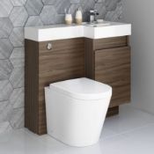 New And Boxed 906mm Olympia Walnut Effect Drawer Vanity Unit Right With Lyon Pan. RRP £999.99....