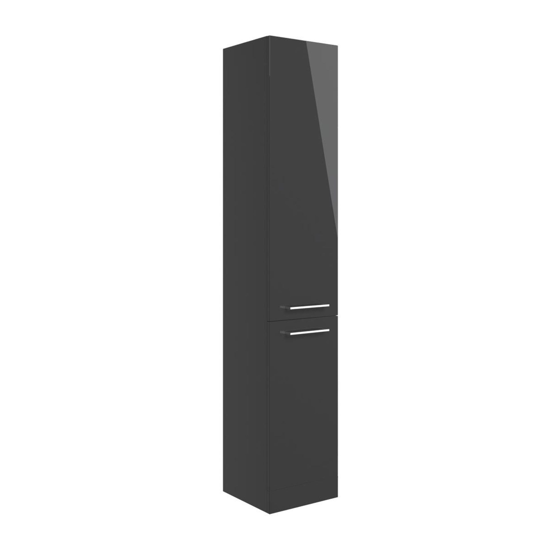 New (U19) Volta Anthracite Gloss Floor Standing 2 Door Tall Unit 300mm. RRP £325.00. Finished ...