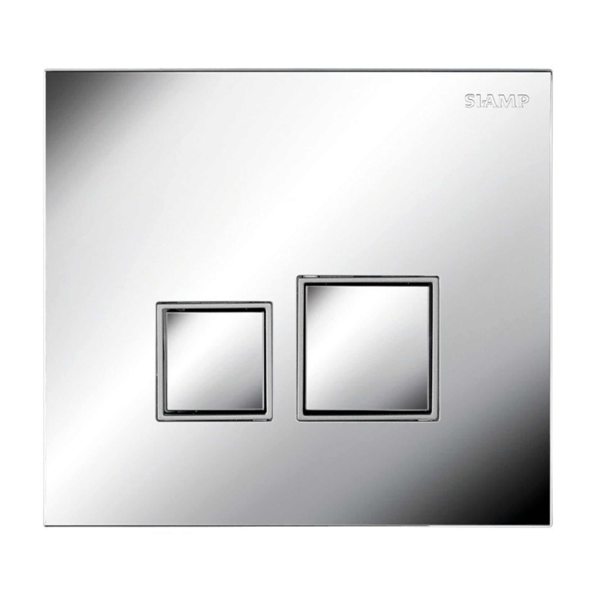 New (Aa44) Square Flush plate - Chrome. Modern And Angular Design. W200 x D8.5 x H176mm. Low ...