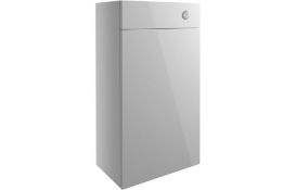 New (U59) Alba 500 mm WC Unit - Light Grey Gloss. RRP £245.00. Durable 18 mm Cabinet, Sides An...