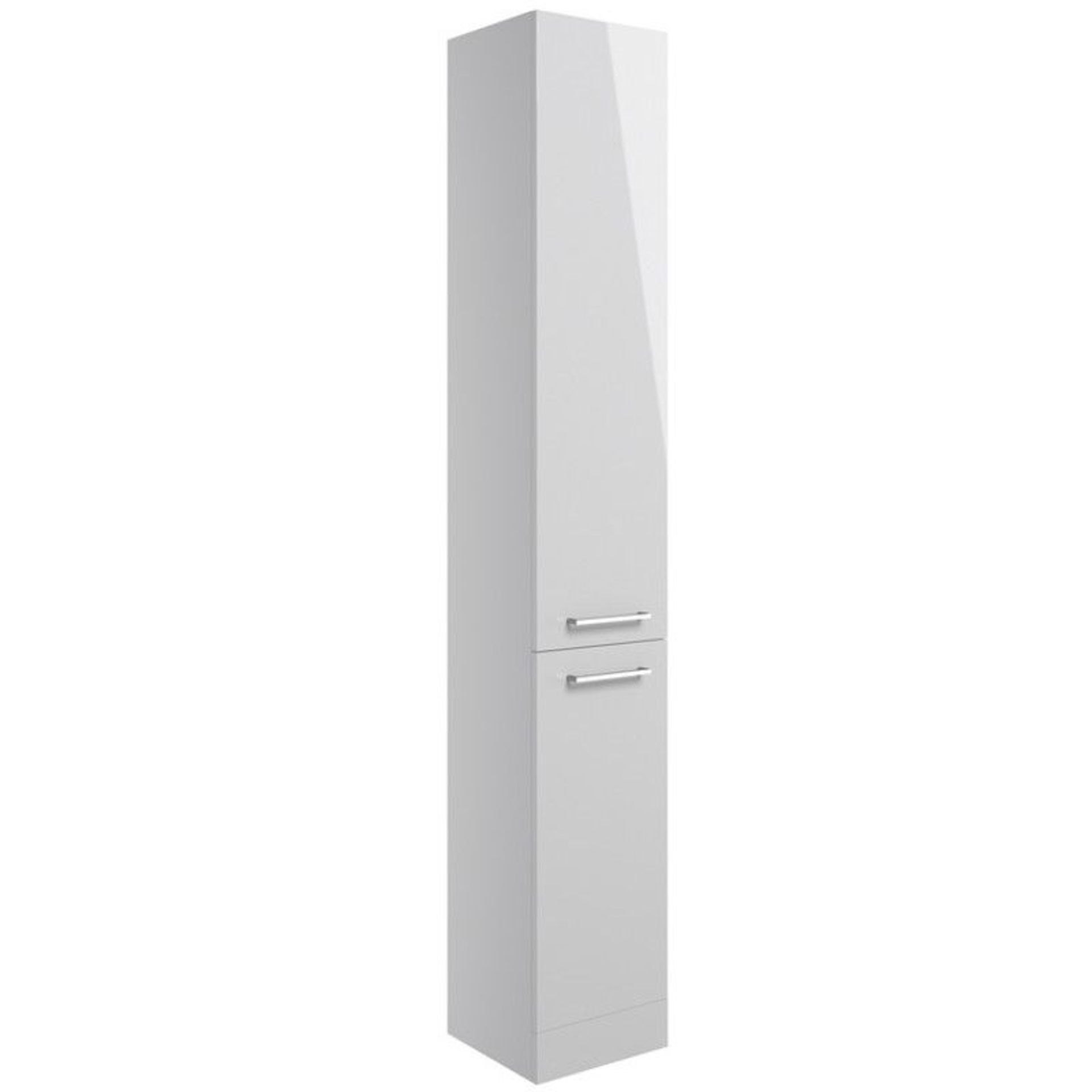 New (M79) Volta 350mm 2 Door Tall Unit - Grey Gloss. RRP £225.00. Strong 15mm Cabinet, Sides...