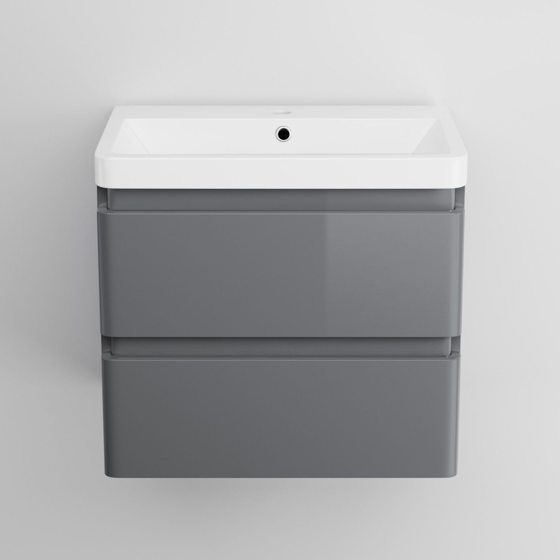 New & Boxed 600mm Denver II Grey Built In Basin Drawer Unit - Wall Hung. RRP £849.99 Mf2402.... - Image 2 of 2