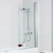 New (U90) 1500x800mm 6mm Straight Bath Screen With Curved Corner. Bath Screens Not Only Add Sty...