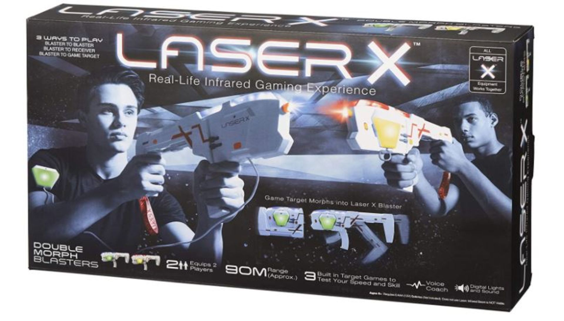 (R13D) 10x Items. 4x Laser X Double Morph Blasters. 6x Man’s Best Friend Ball Launcher.