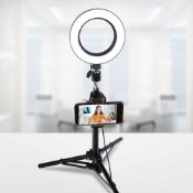 (R11A) 9x Items. 6x Vlogging Kit LED Ring Light With Phone Holder. 2x Red5 He High Performance Blue