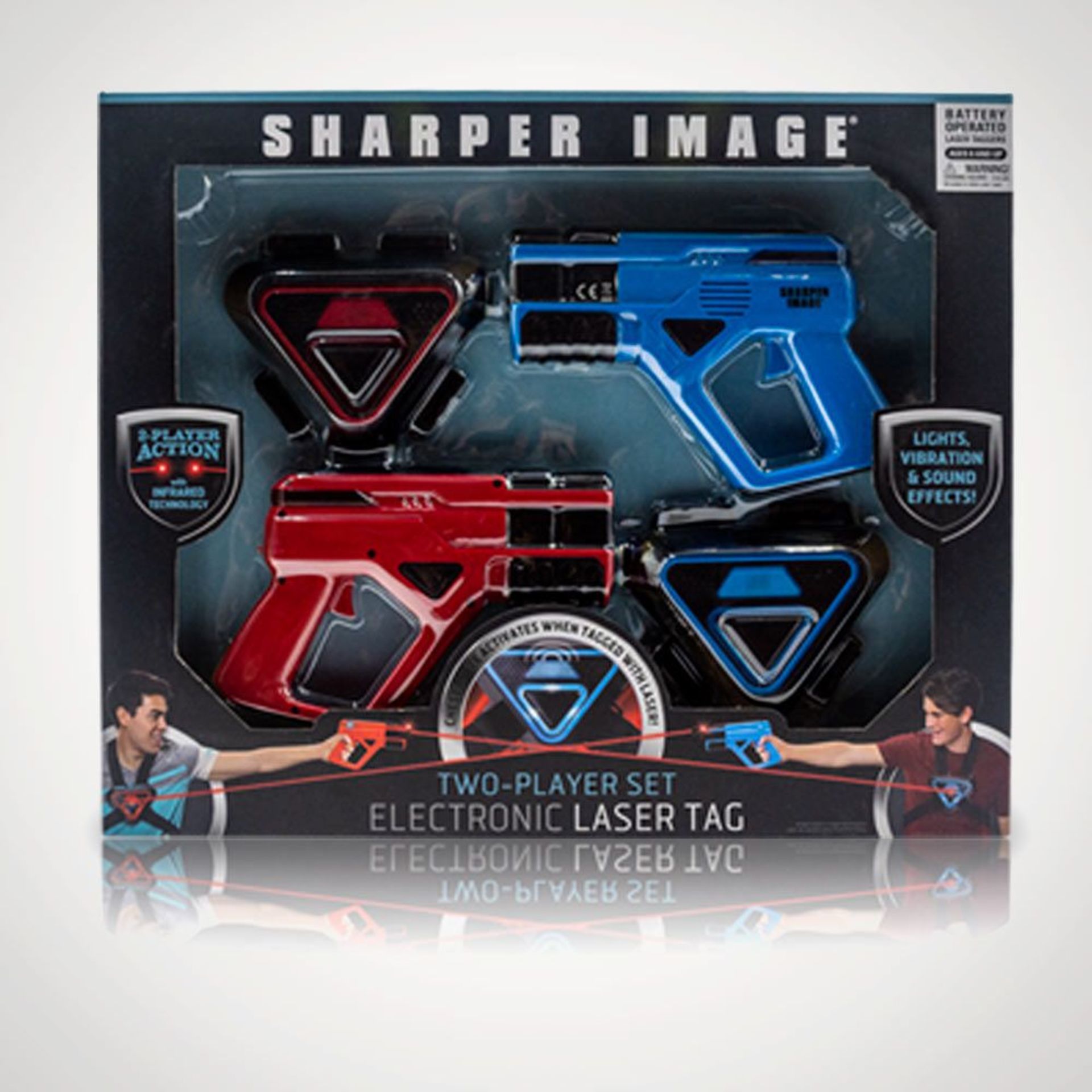 (R11A) 4x Sharper Image Electronic Space Laser Tag RRP £35 Each. Two Player Set Electronic Space La