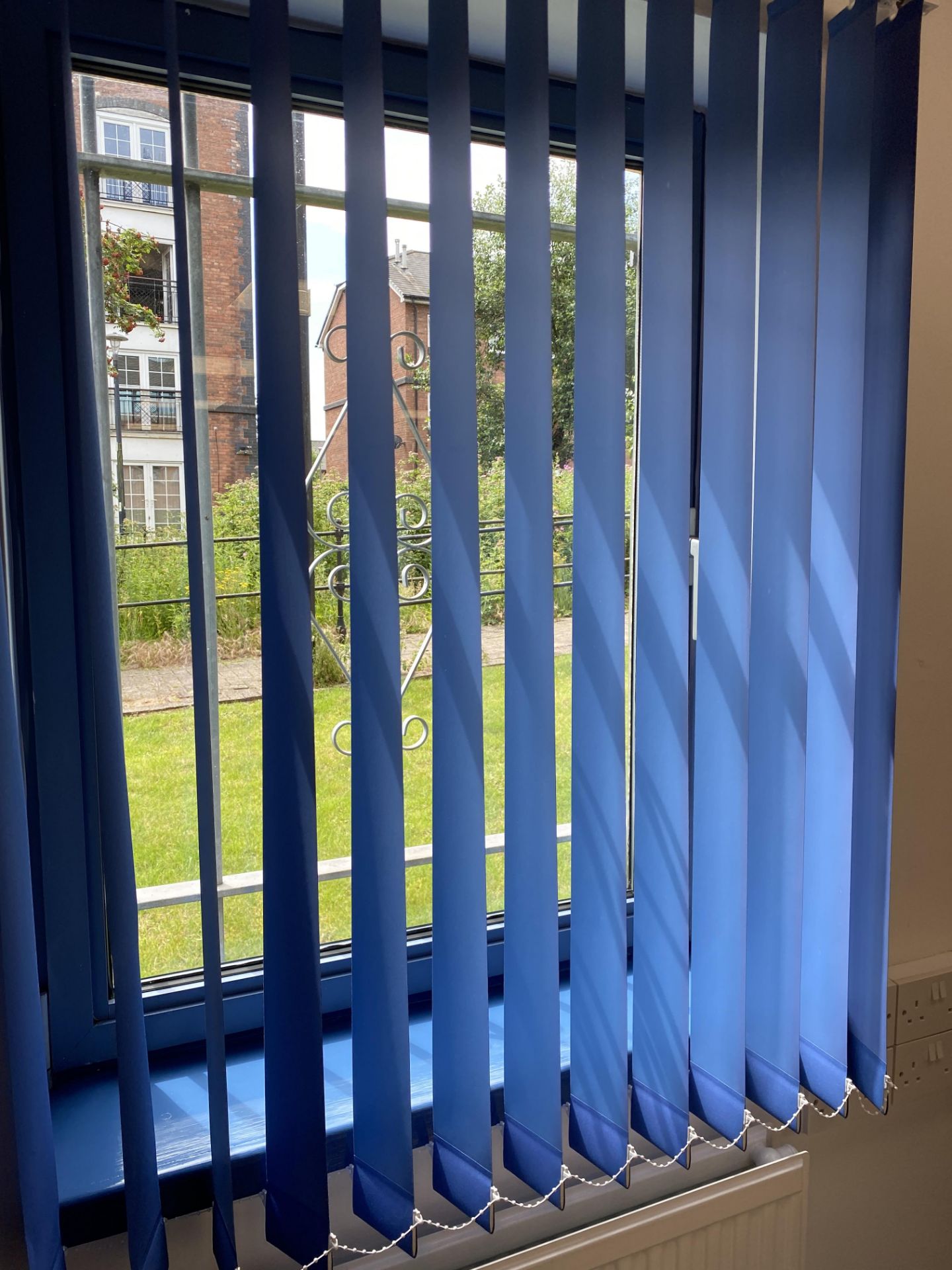 Blue Vertical Blind For Window 121Cm Wide X 120Cm High