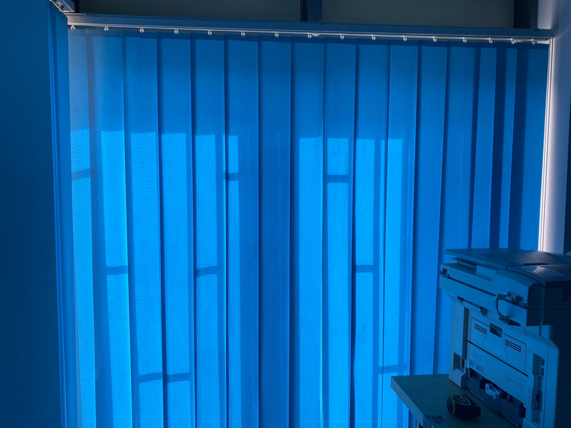 Blue Vertical Blind For Patio Doors 177Cm Wide X 214Cm High