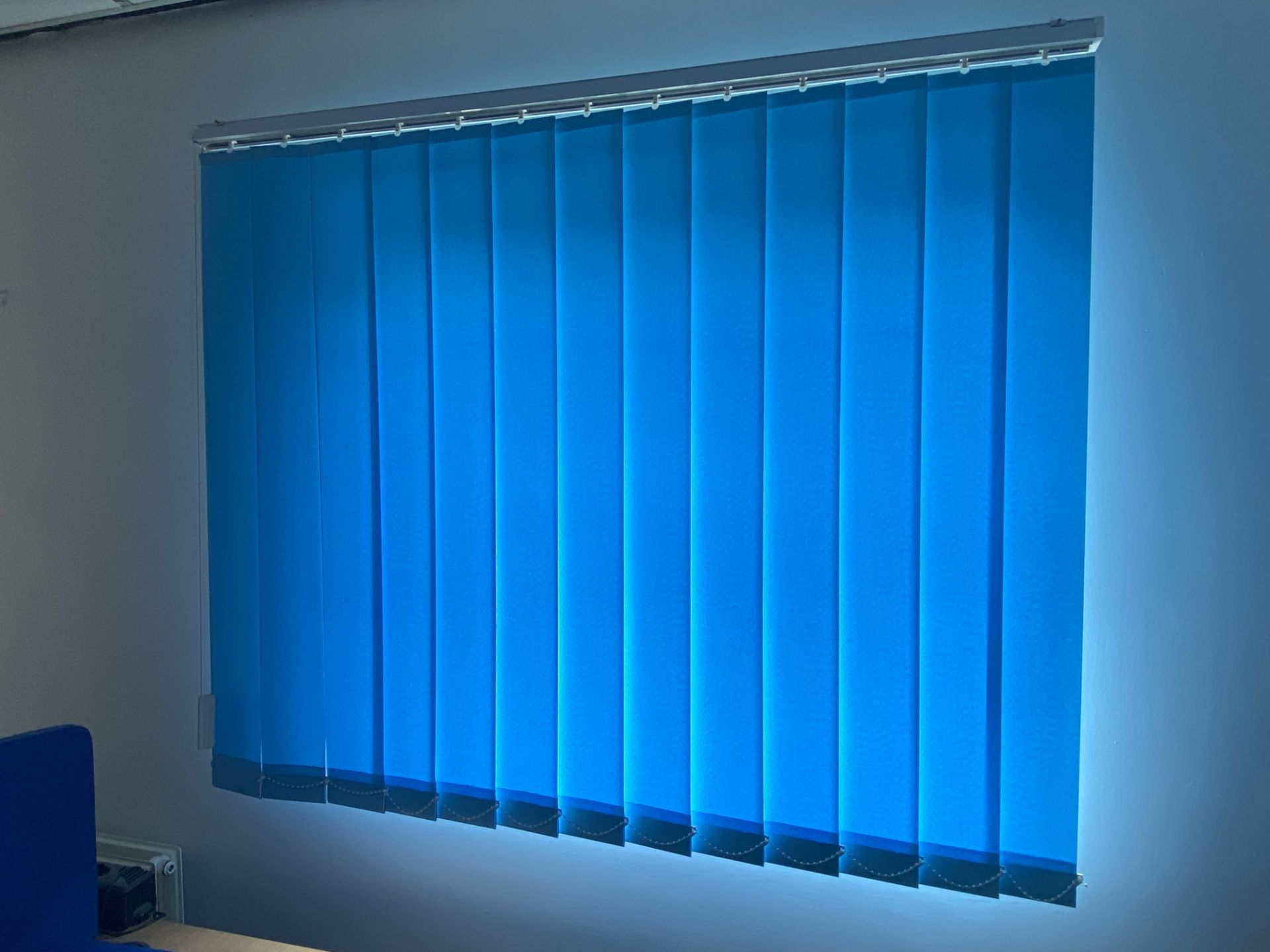 Blue Vertical Blind For Window 121Cm Wide X 120Cm High