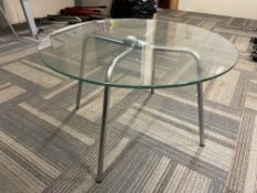 High Quality Tempered Glass Coffee Table With Brushed Stainless Steel Legs