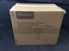 MaxKare Foot Spa Massager with Heat, Bubbles and Automatic Rollers