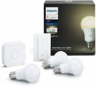 Philips HUE E27 3er Starter Set (3x Lampen +Bridge +Schalter)