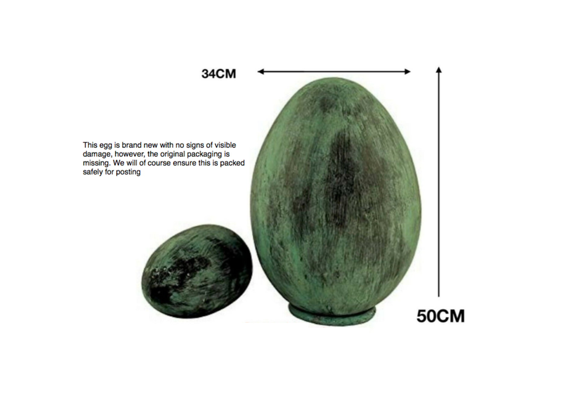 Mr Fredrik Egg, 50 cm, Collection, L, Bronze Green, 34.5 x 34.5 x 50 cm