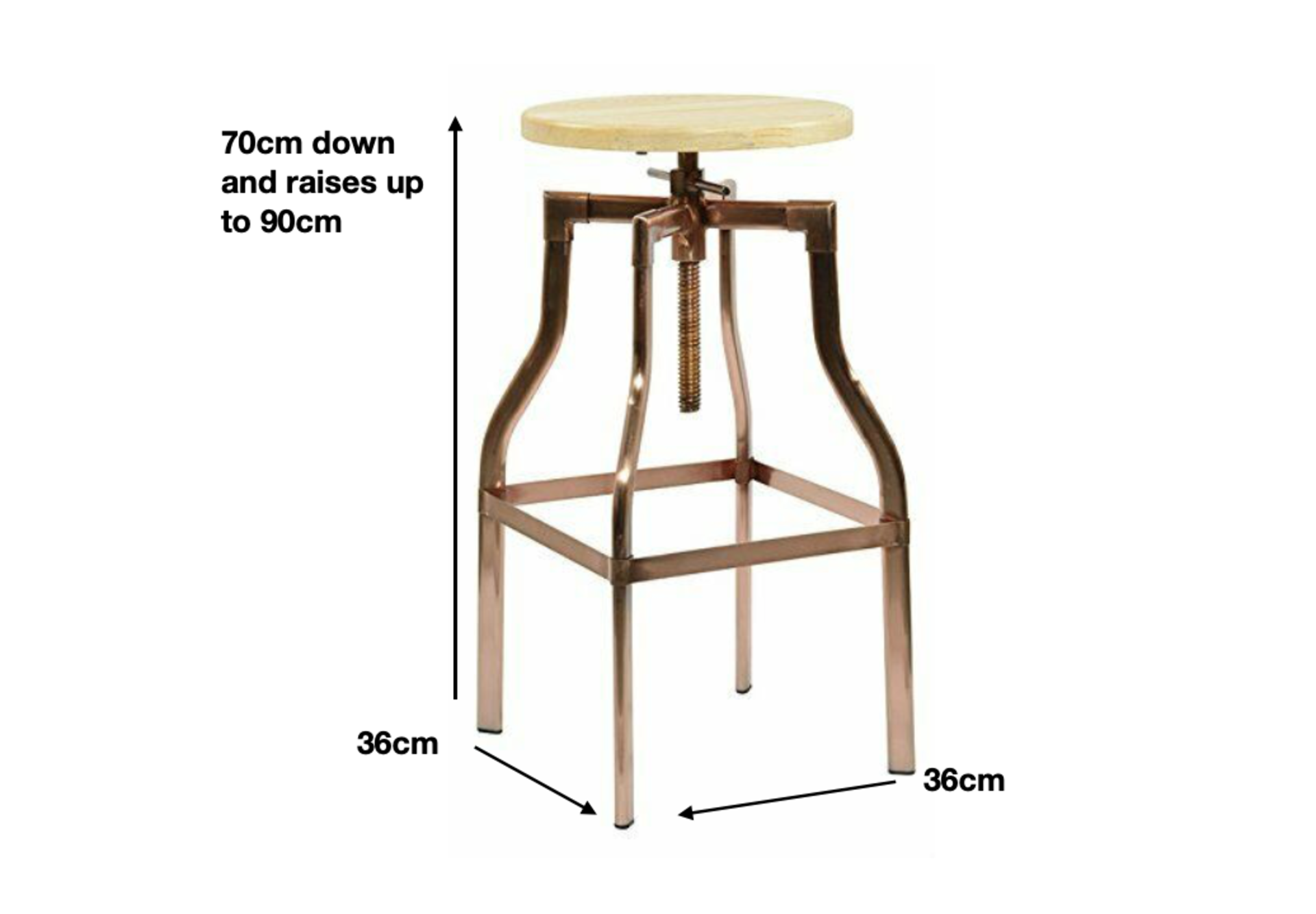 Industrial Copper Bar Stool - Man Cave - Kitchen - Bar - Home