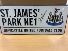 Newcastle Shay Given Hand Signed Street Plaque