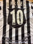 Newcastle replica shirt signed by John Barnes with COA