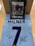 Manchester City Football Shirt Signed By James Milner & Joe Hart