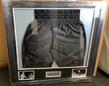 Sir Henry Cooper Signed Framed Boxing Shorts