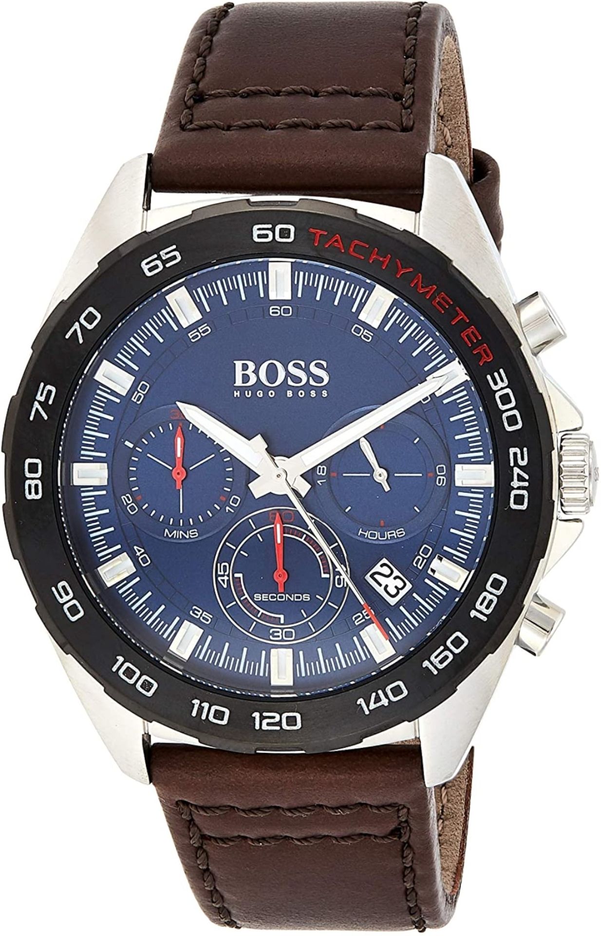 Hugo Boss 1513663 Men's Intensity Brown Leather Strap Chronograph Watch - Image 2 of 4