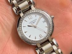 Longines / Primaluna Diamonds - Lady's Steel Wrist Watch