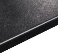 1000 x 465 x 15mm, high quality textured solid surface resin worktop in black. RRP £175. VB082