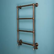480 x 700mm anodised copper finish, traditional ball jointed radiator with matching radiator valve