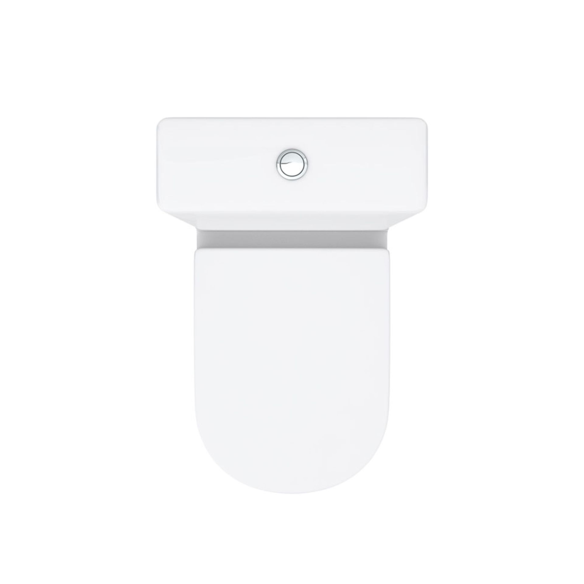 Metro short projection close coupled toilet pan with seat and dual flush cistern kit. IC506 - Image 4 of 4