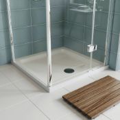 AICA Bathrooms Ltd 800 x 760mm slimline stone resin shower tray. 80X70GR. Waste Not Included