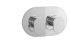 3 x ÔTrackÕ solid brass, finished in polished chrome, thermostatic shower valve back plates with mo