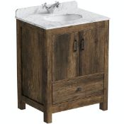 The Bath Company Country 650 traditional dark oak effect, twin door wash stand vanity unit. RRP £52