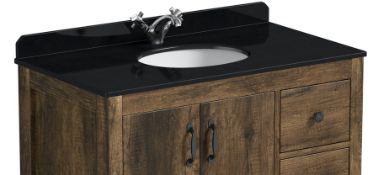 Country 900 x 500 black marble basin with integrated back splash. RRP £600. FG90-BLBAS
