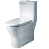 Modern fully back to wall close coupled toilet with ultra slim, quick release seat and dual flush c