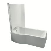 P pivot bath shower screen with handle. Bath Not Included