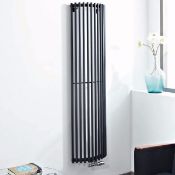 Curve 420 x 1600mm modern curved tube radiator in anthracite. RRP £500. RA175