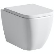 1 x Square shape modern wall hung toilet with dedicated seat and wall fixings. RRP £425. Model 5170