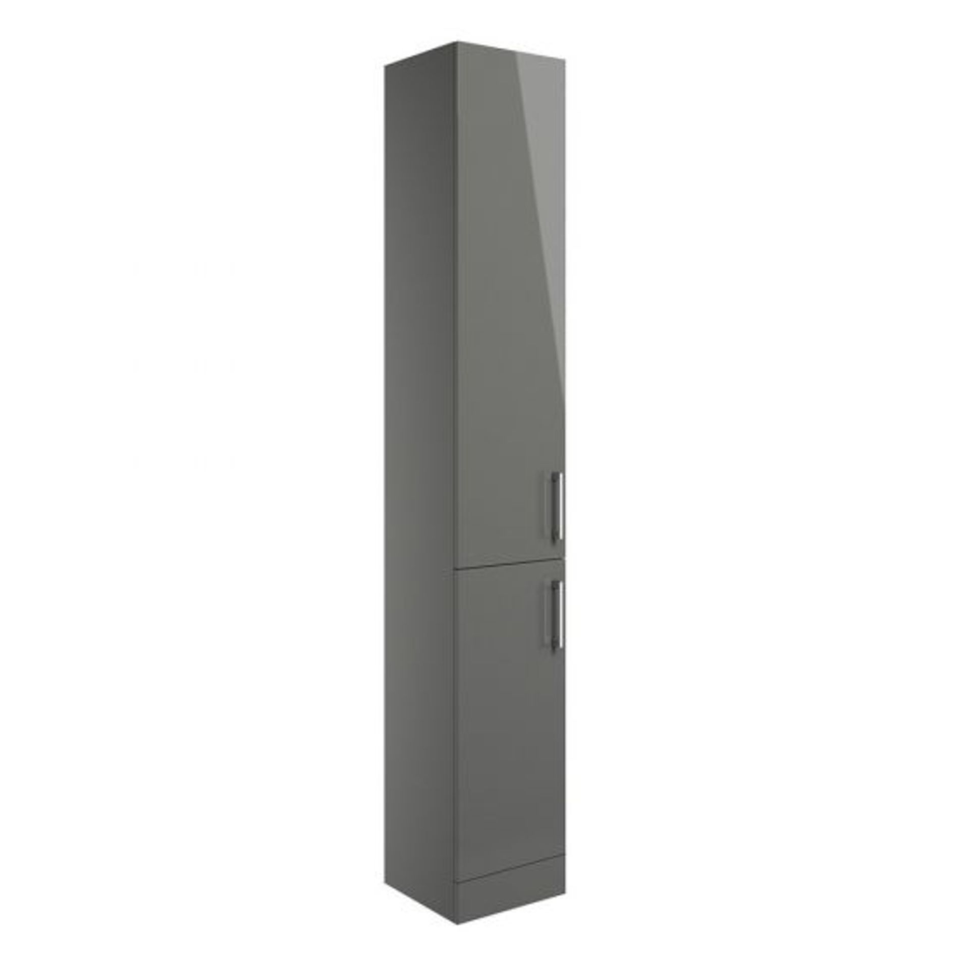 New (Y106) Volta 300mm 2 Door Floor Standing Tall Unit - Grey Gloss. RRP £326.00. Soft Close... - Image 2 of 2