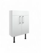 New (U230) Benita Satin White Ash Wall Unit 600mm. Rrp £435.00. Finished In Satin White Ash ...