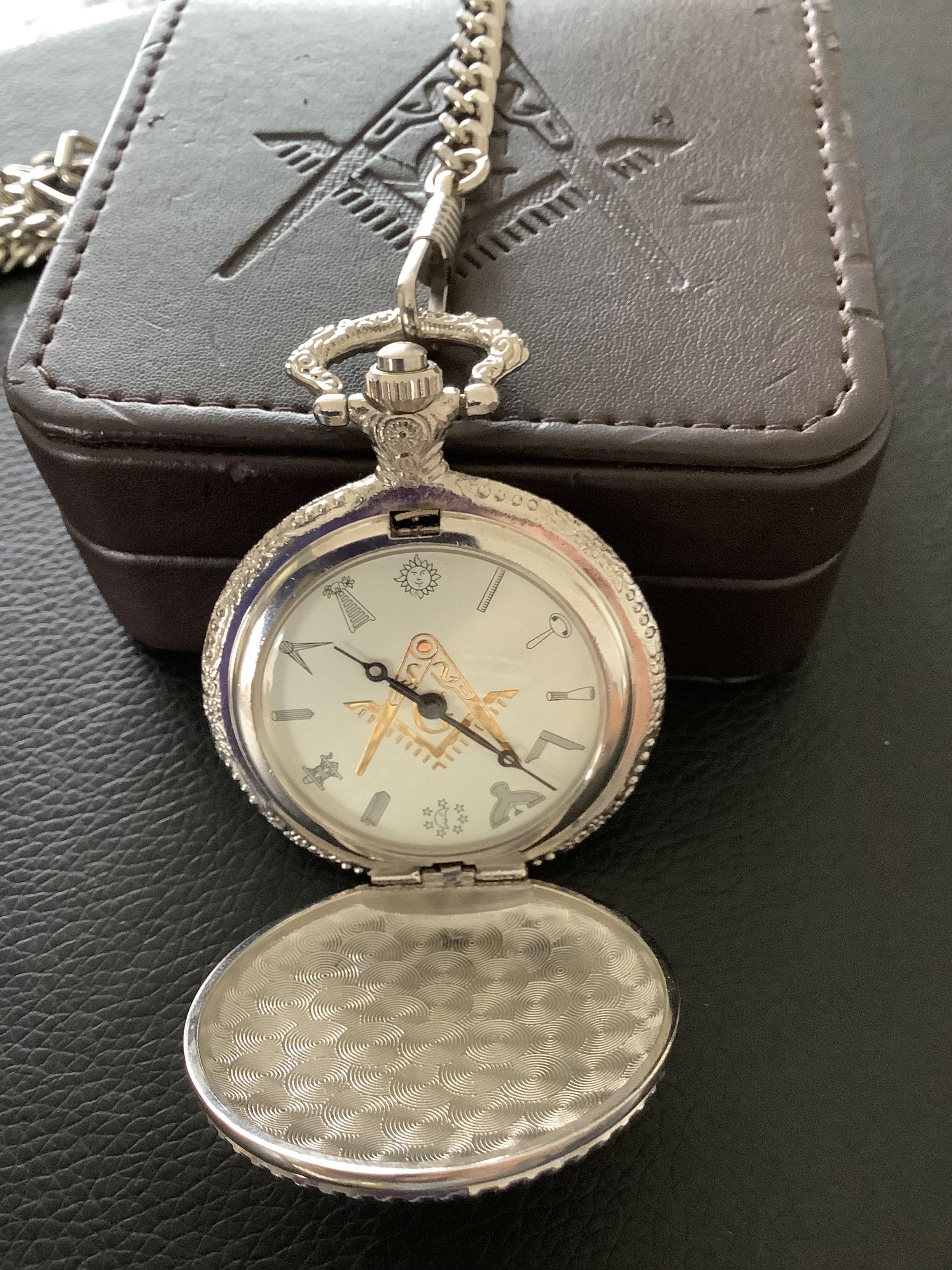 As New' Masonic Style Pocket Watch with decorative Chain (GS 180) - Image 2 of 5