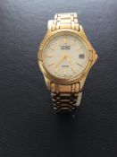 Citizen Eco Drive Gold Plated & Mother of Pearl Ladies Wristwatch (GS96)