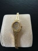 Beautiful Gold Plated Accurist Wristwatch with Bark effect Bracelet & Diamond (GS 124)
