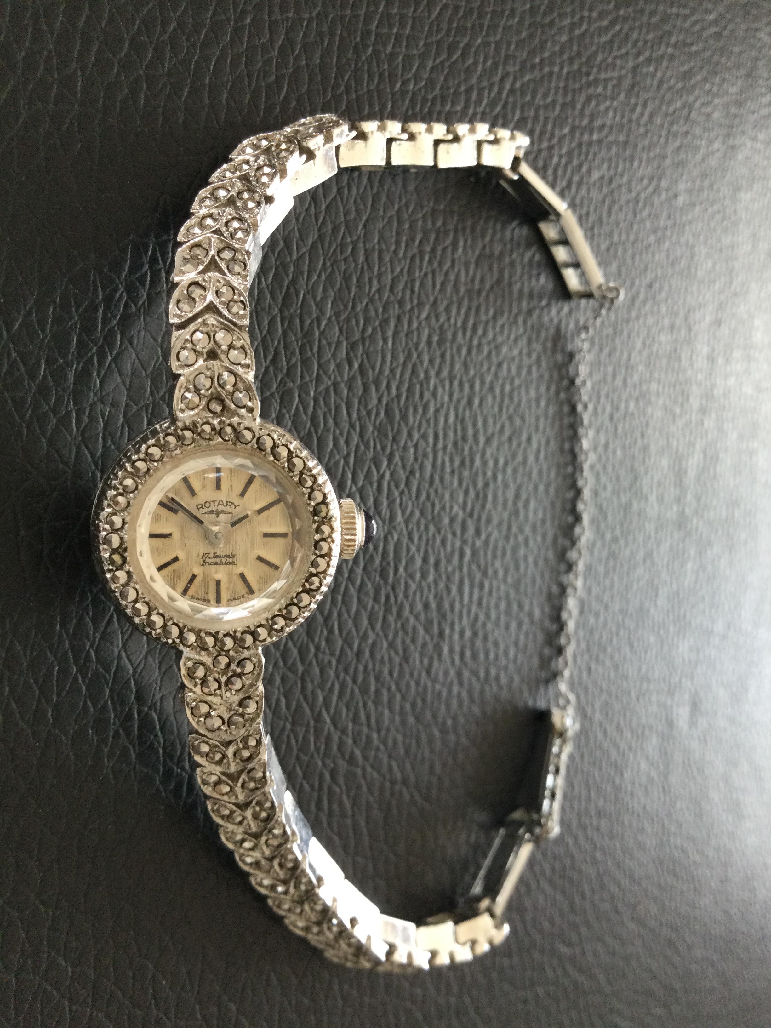 Rotary Ladies Deco Style Manual Marcasite Wristwatch (Gs61) - Image 3 of 5